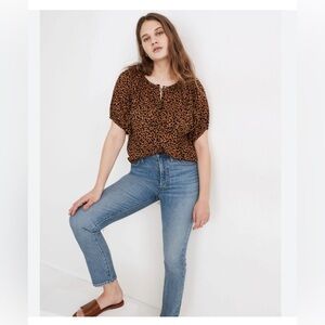 Madewell leopard print blouse size M